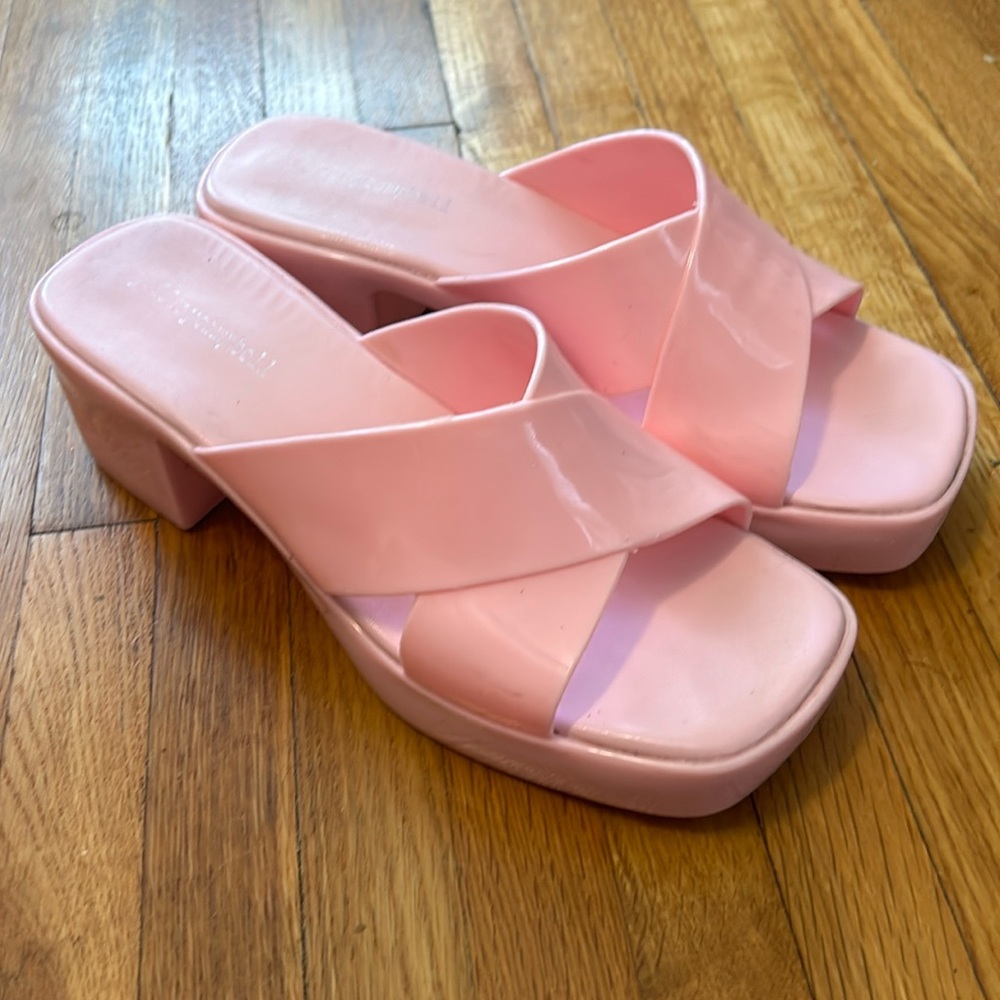 Jeffrey Campbell bubblegum platform slides